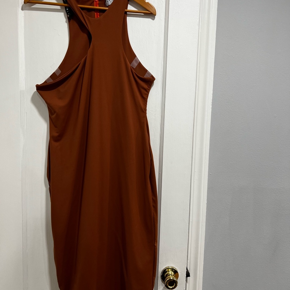 Brown midi dress, NWT